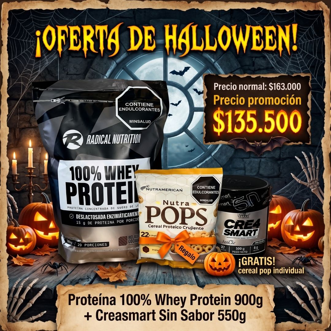 Proteína 100% Whey Protein 900g + Creatina CreaSmart 550g + Cereal Nutra Pop individual GRATIS