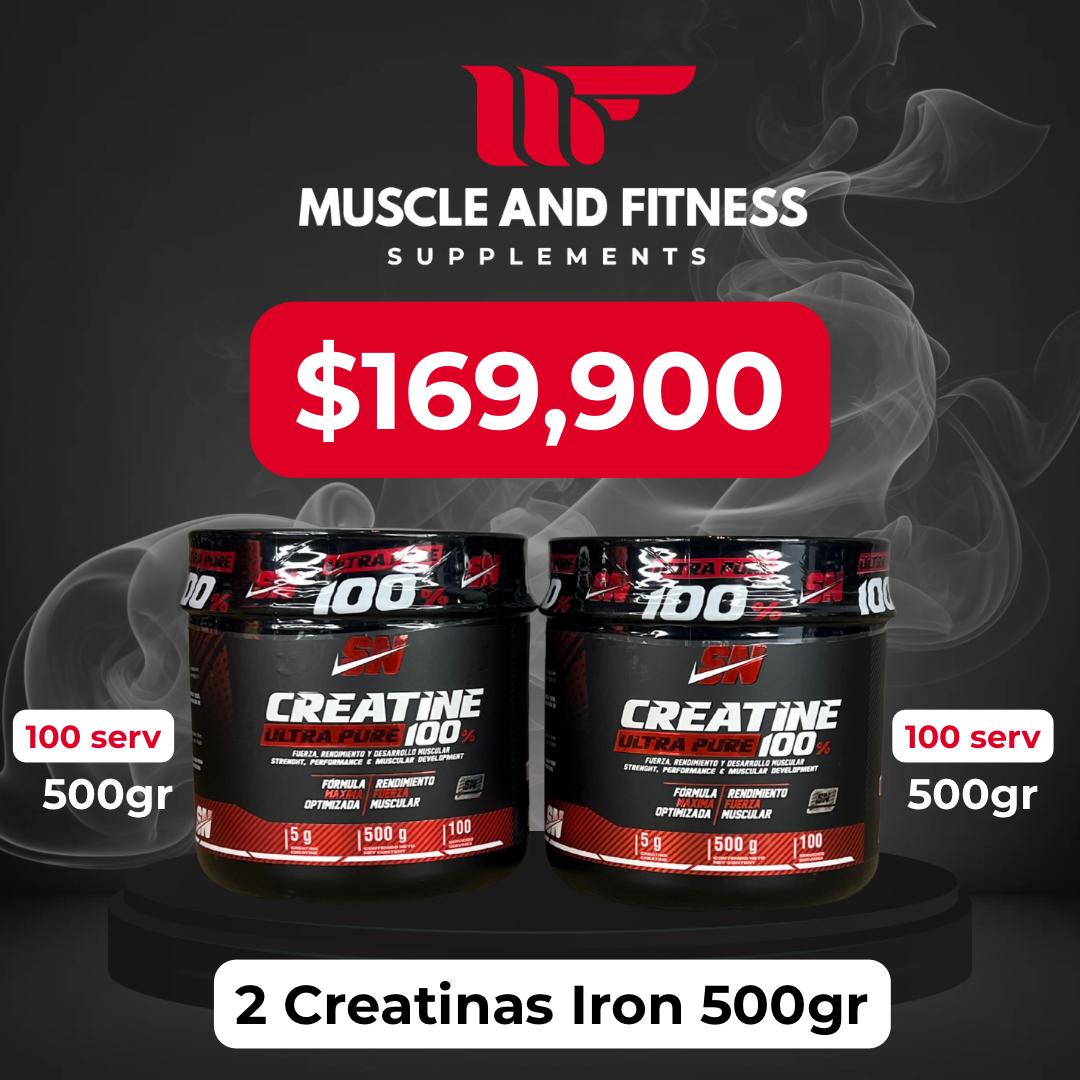 Combo 2 Creatinas Iron Nutrition 500 g Monohidratada Original