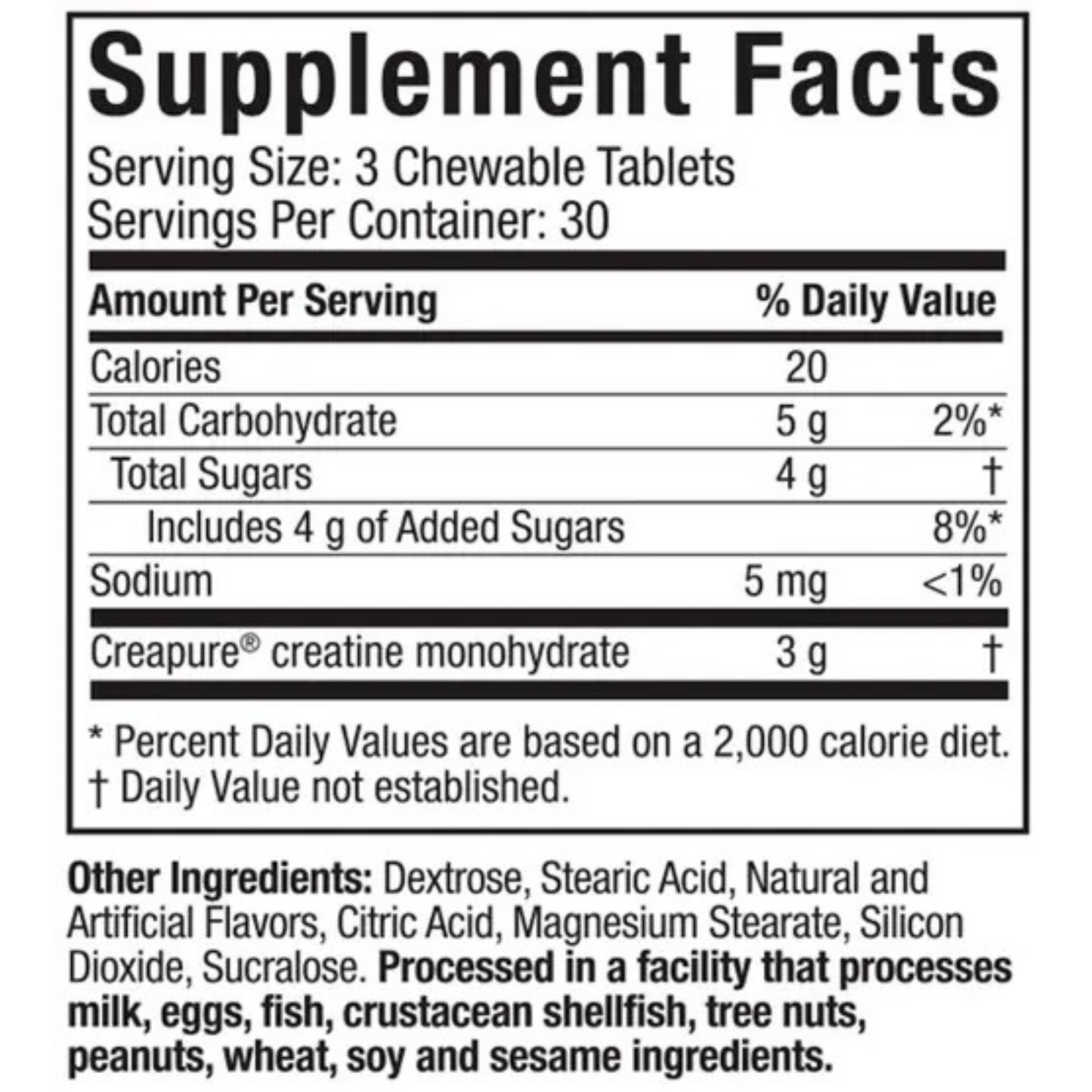 Creatina Chews MuscleTech – 90 Tabletas Masticables