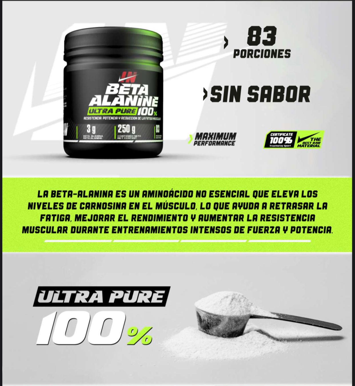 Beta Alanine Ultra Pure 100% – Iron Nutrition