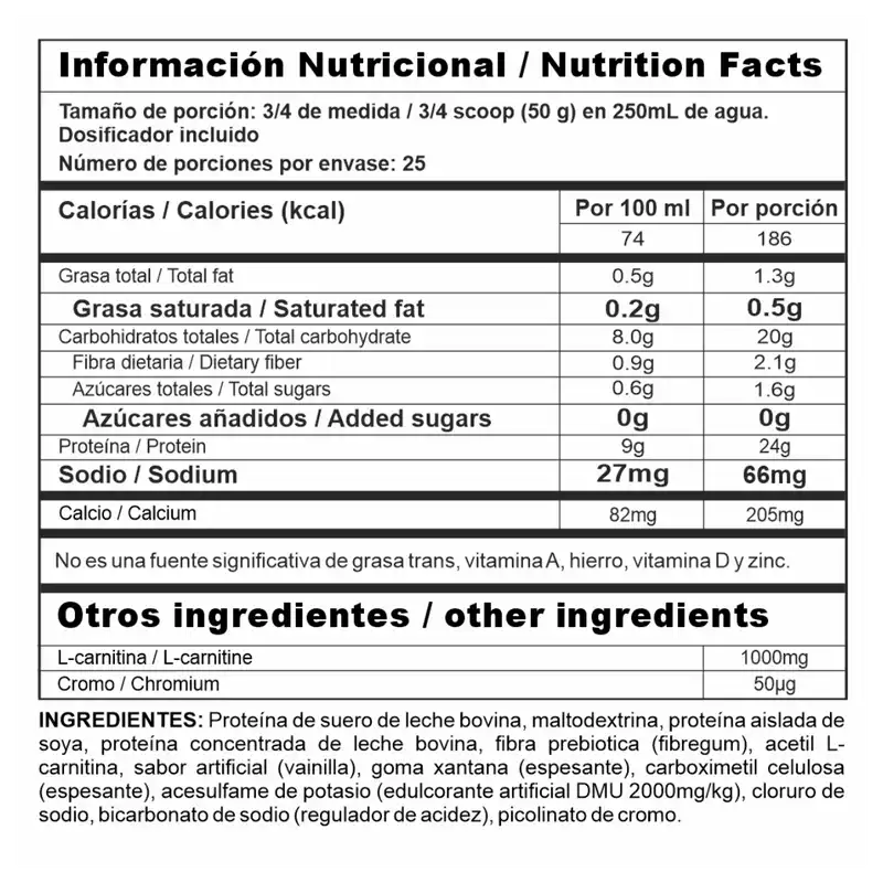 Megaplex Lite Proteína en Polvo | 24 g de Proteína, L-Carnitina y Cromo