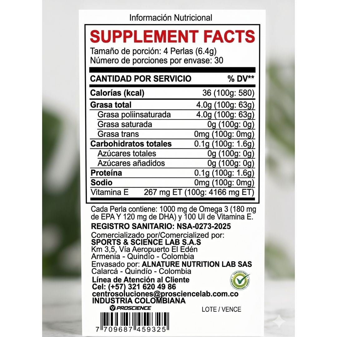 Omega 3 ProScience (DHA + EPA) | Salud Cardiovascular y Recuperación