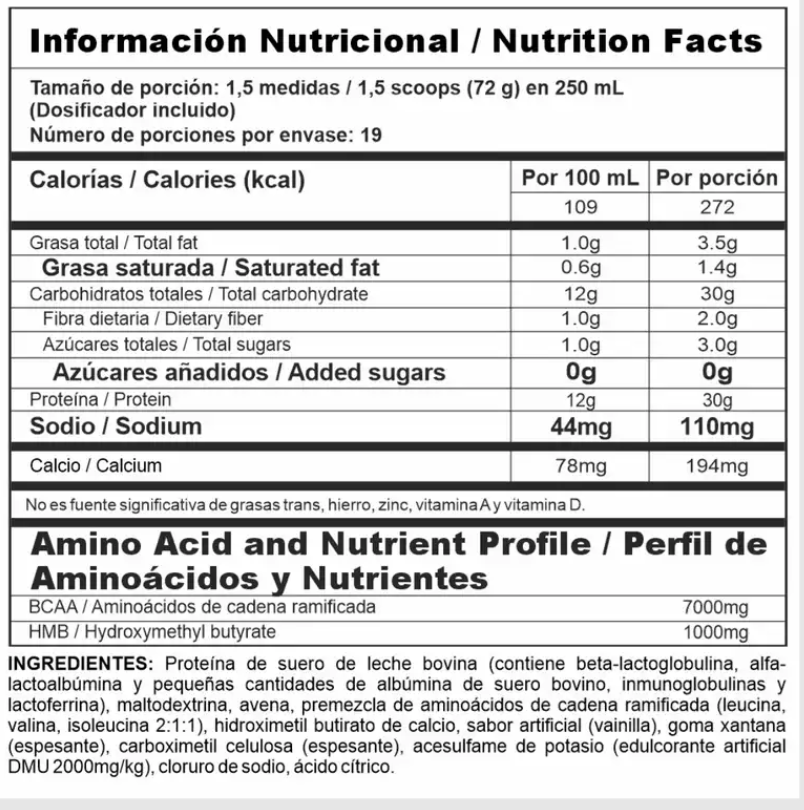 BiPro Mass 3 LB | Suero de leche 100% Puro + HMB y BCAA Añadidos