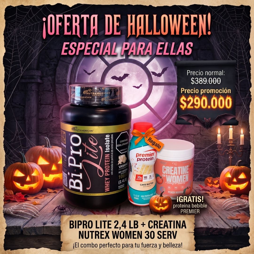 Proteína BiPro Lite 2.4 lb + Creatina Nutrex Women 30 Serv + Premier Protein GRATIS