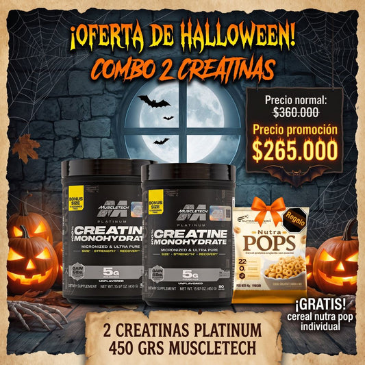 Combo x2 Creatinas Platinum MuscleTech 450g (180 Serv Totales)