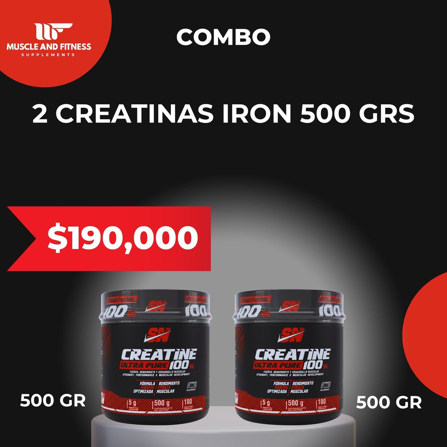 Combo 2 Creatinas Iron 500 g | Fuerza y Rendimiento