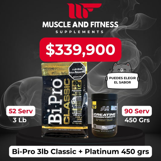 Combo Bi Pro 3lb + Creatina Platinum 450g | Definición y Fuerza Muscular