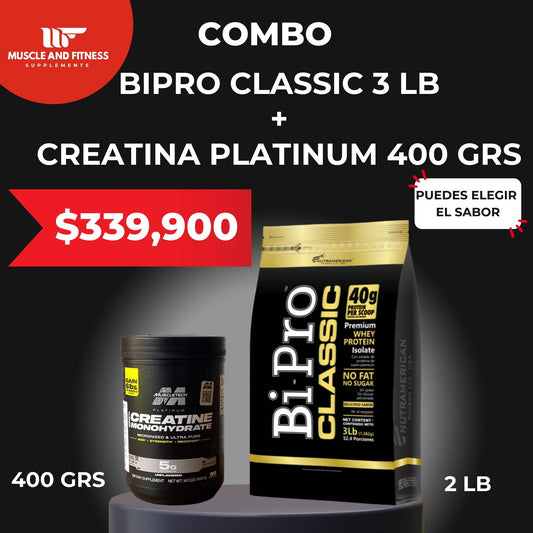 Combo Bi Pro 3lb + Creatina Platinum 400g | Definición y Fuerza Muscular