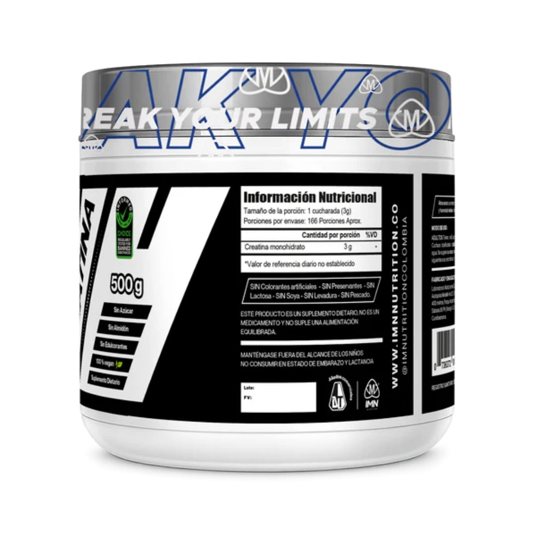 Creatina Monohidratada IMN 500g | 166 Servicios |