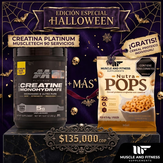 Creatina Platinum MuscleTech 450g + Pop Gratis | Halloween