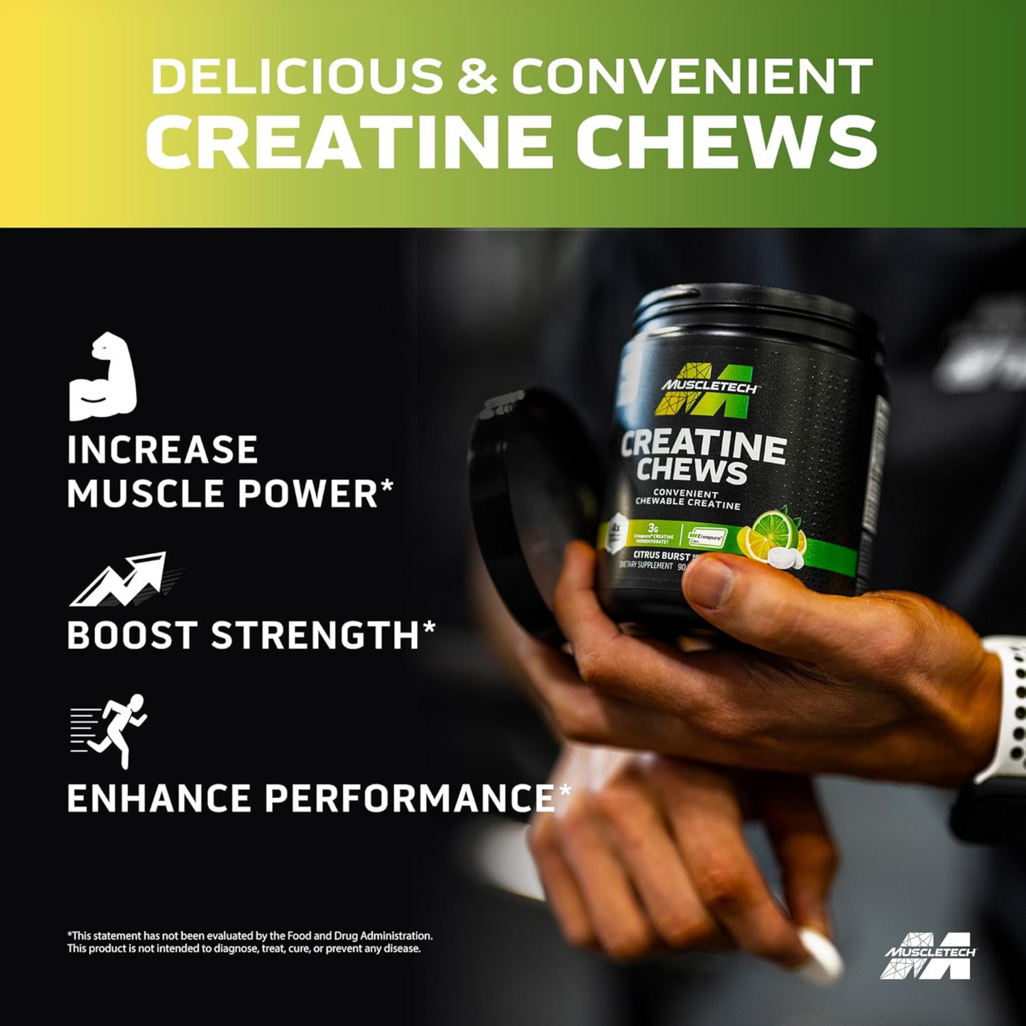 Creatina Chews MuscleTech – 90 Tabletas Masticables