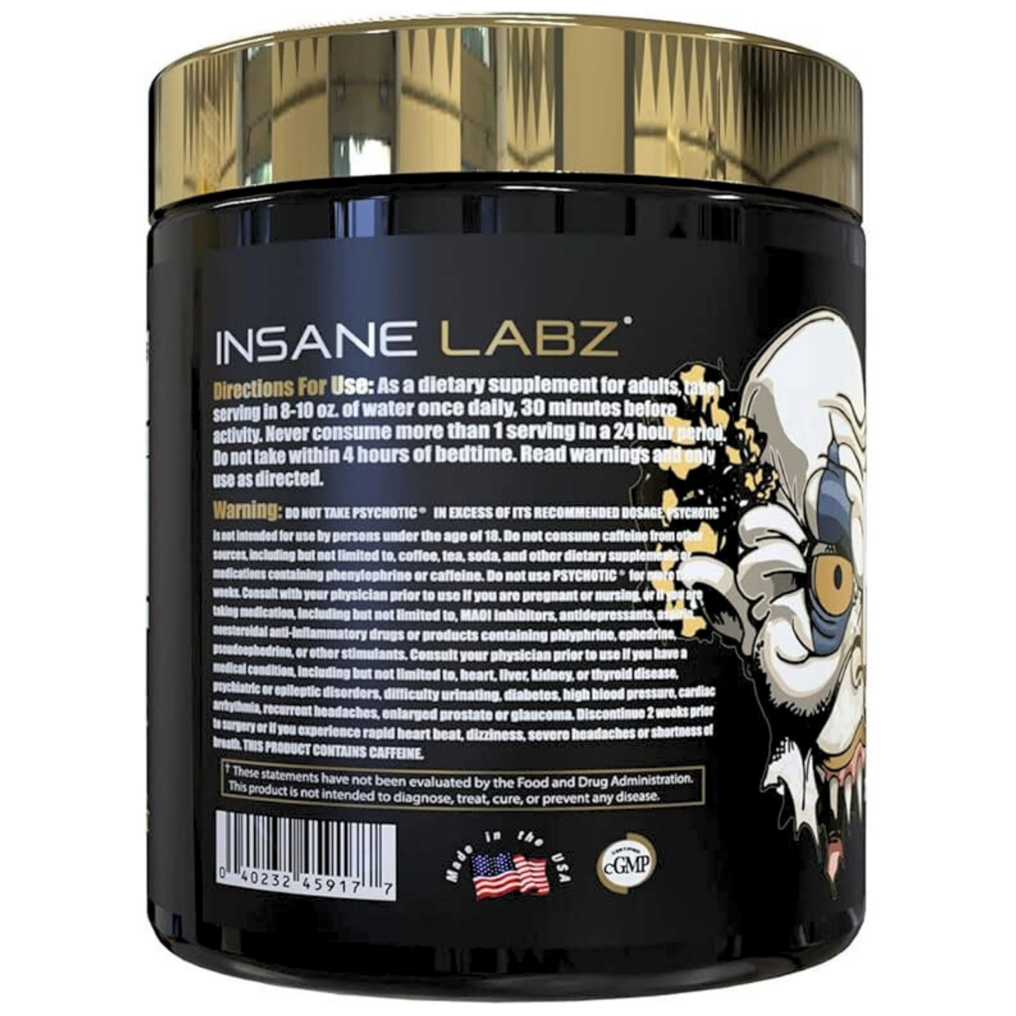 Psychotic Gold Pre Entreno – 325 mg Cafeína | Alta Energía y Bombeo