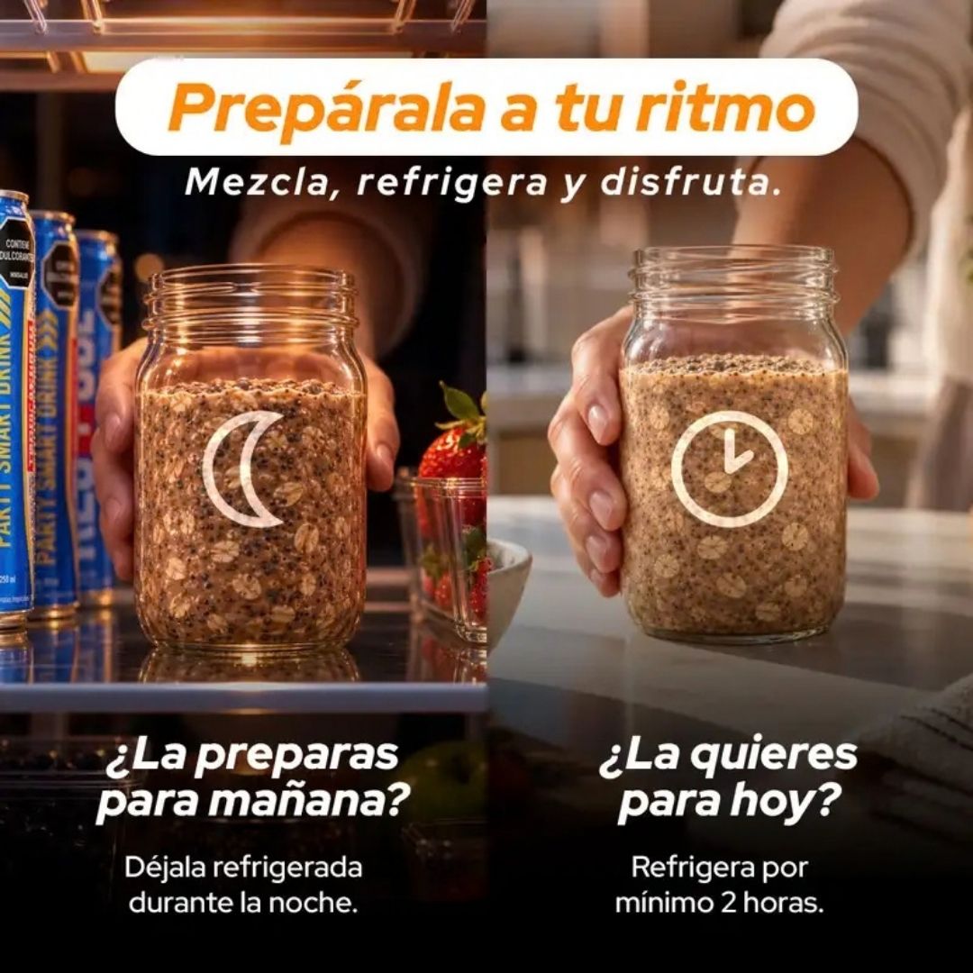 Bi-Pro Overnight Oats | Avena Proteica (Caja 8 Sobres)