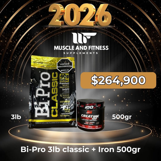 Combo BiPro 3 lb + Creatina Iron 500 g – Aumenta masa, fuerza y recuperación muscular