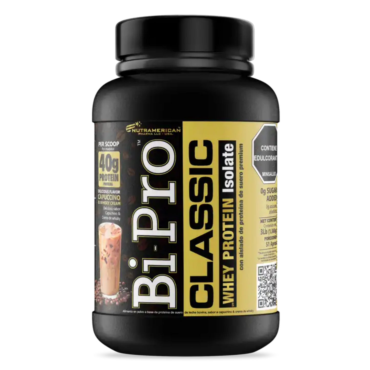 Proteína BiPro Classic 3 LB Capuccino con crema de Whisky| Suero Aislado para Definición
