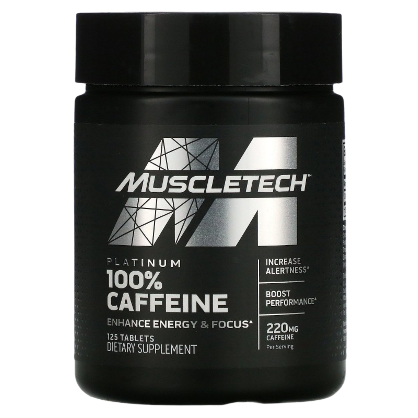 Cafeína 100% Ultra Pura – MuscleTech 220 mg (125 cápsulas)