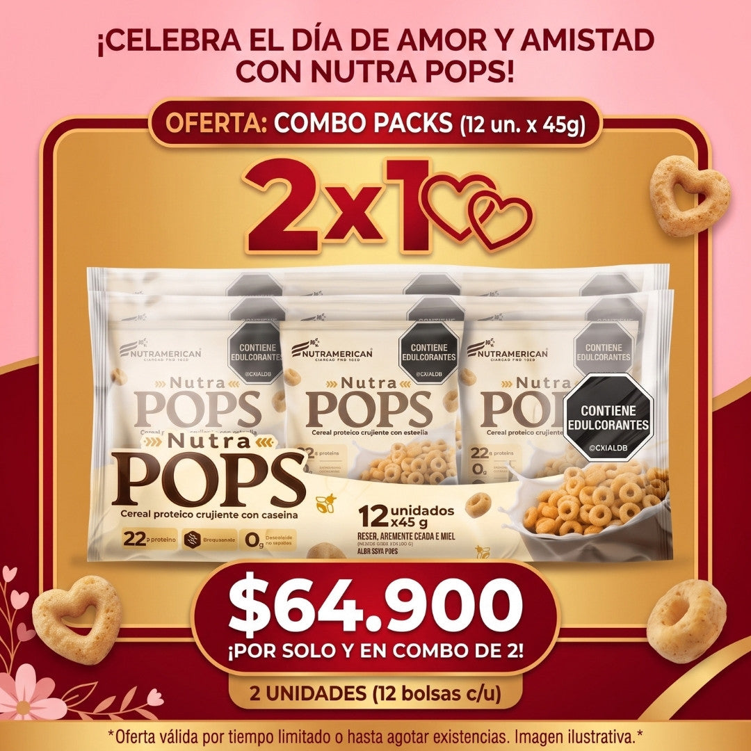 Combo 2x1 Nutra Pops Packs 12x45g | Amor y Amistad