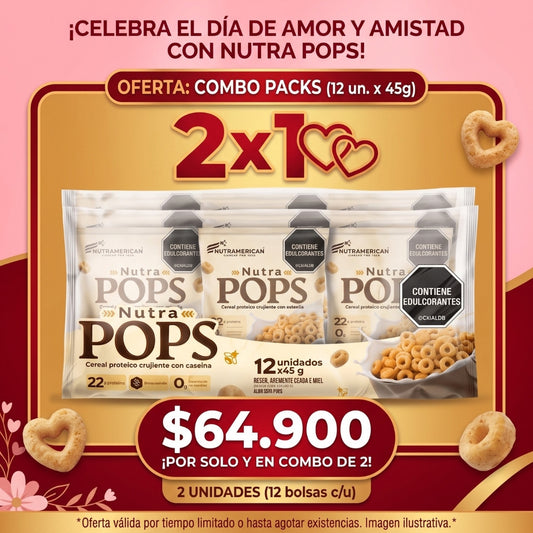 Combo 2x1 Nutra Pops Packs 12x45g | Amor y Amistad