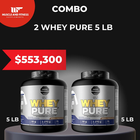 Combo 2 Whey Pure 5 lb – Proteína Whey para Masa Muscular