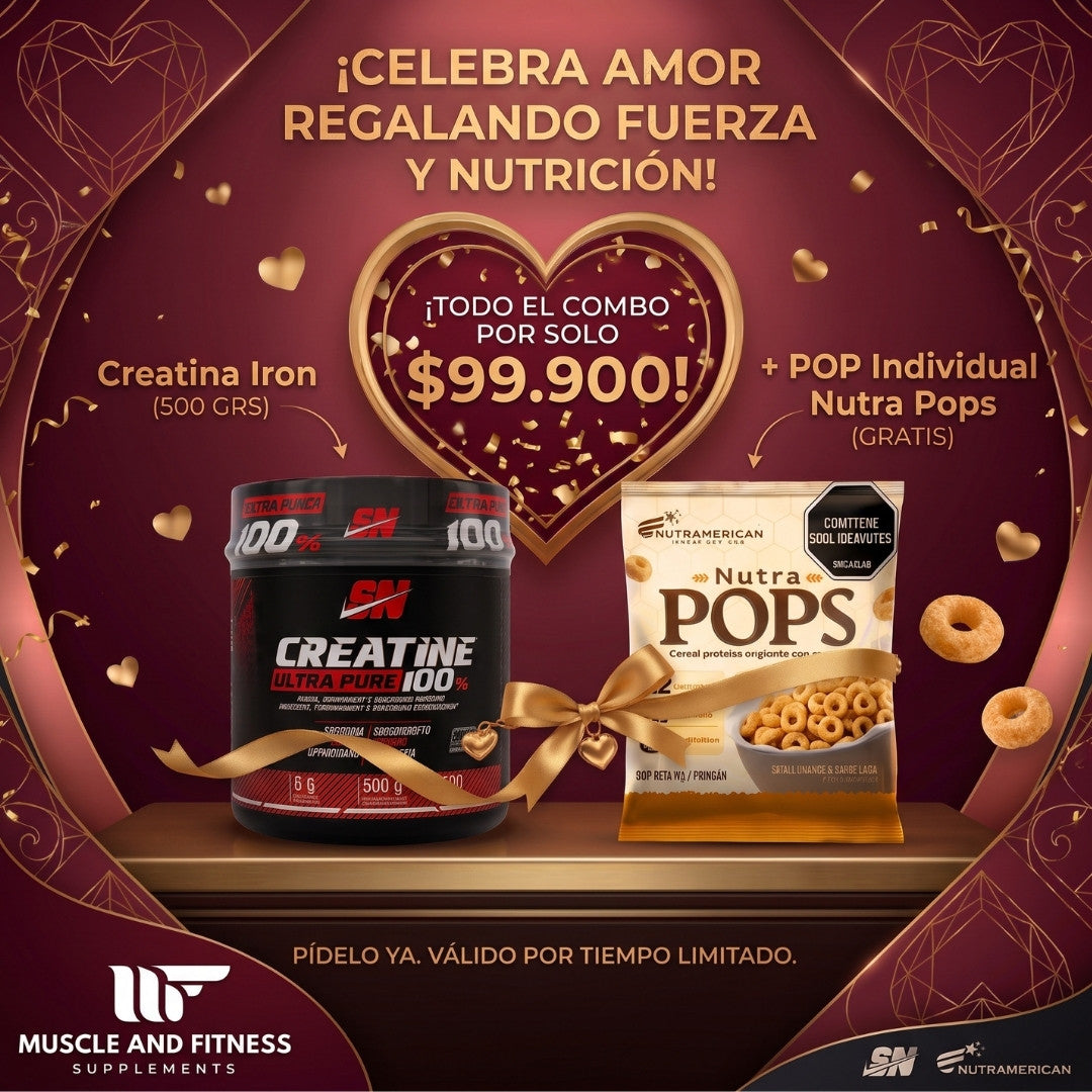 Creatina Iron 500g + Pop Gratis | Amor y Amistad