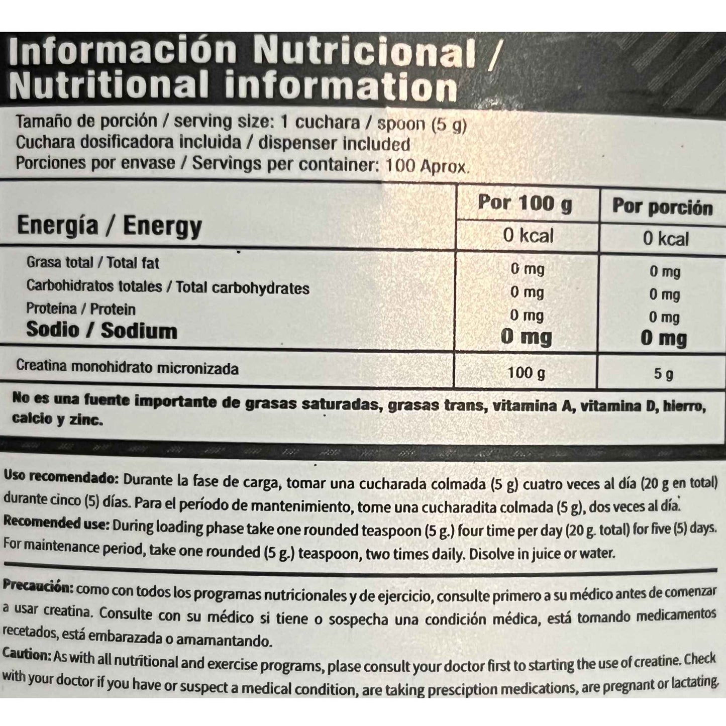Ultra Pure creatina IRON NUTRITION 500 g - Monohidratada pura para fuerza y rendimiento