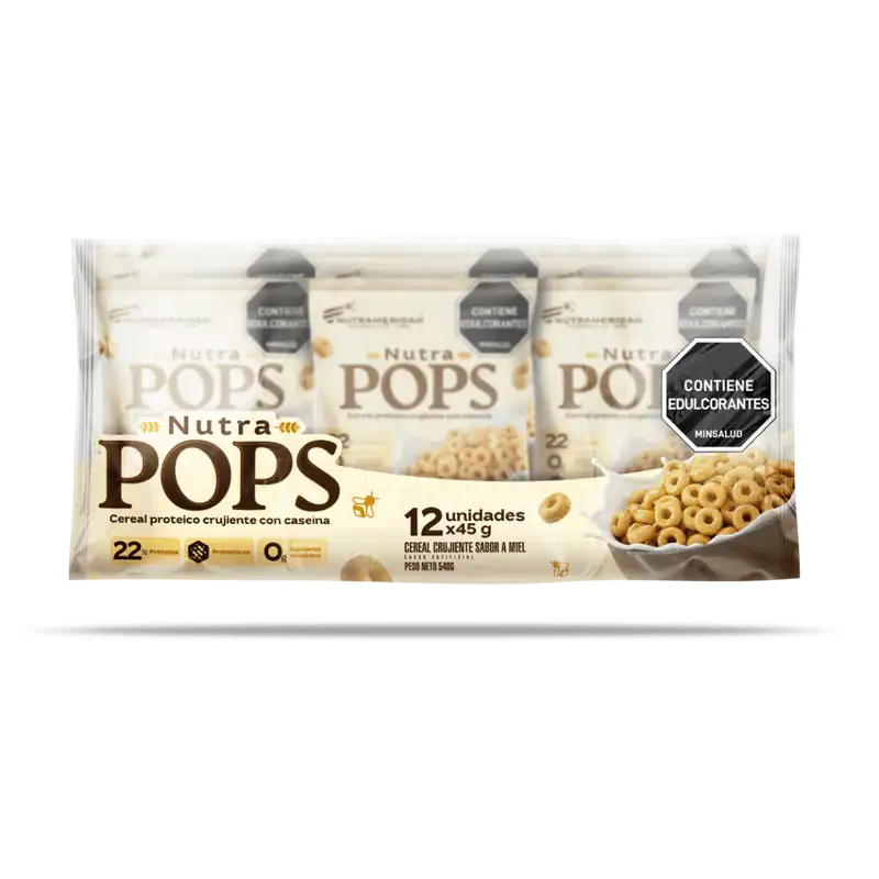 Nutra Pops Pack 12 Unidades | Cereal Proteico 22% Proteína Sin Azúcar