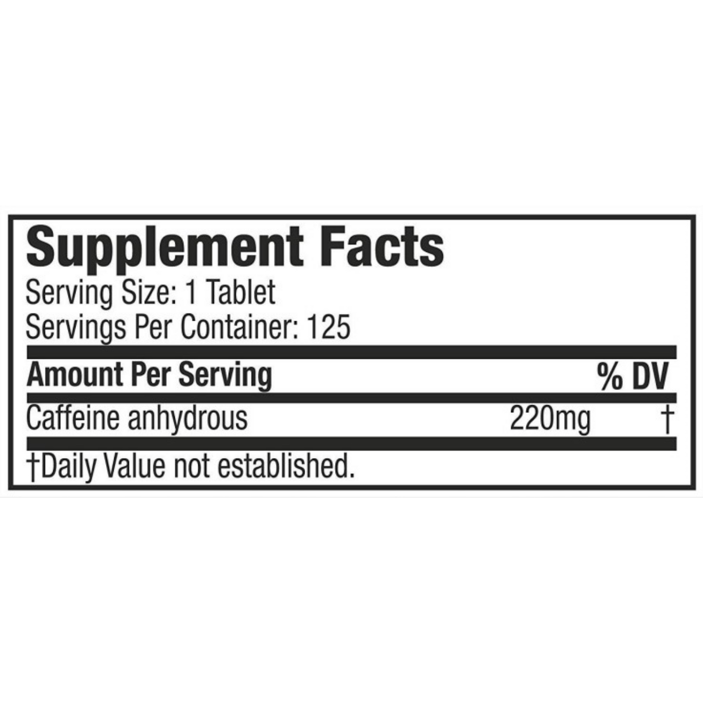 Cafeína 100% Ultra Pura – MuscleTech 220 mg (125 cápsulas)