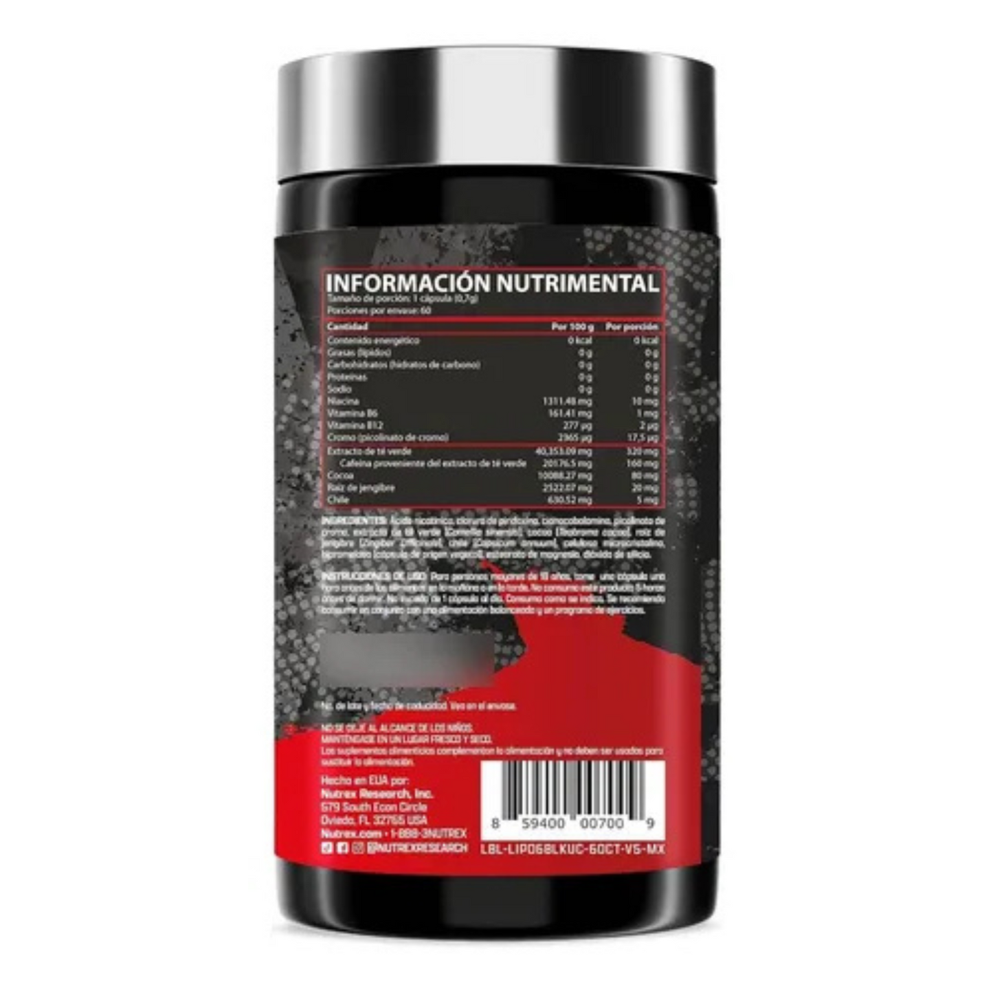 Lipo-6 Black Ultra Concentrate – Quemador de Grasa 60 Cápsulas